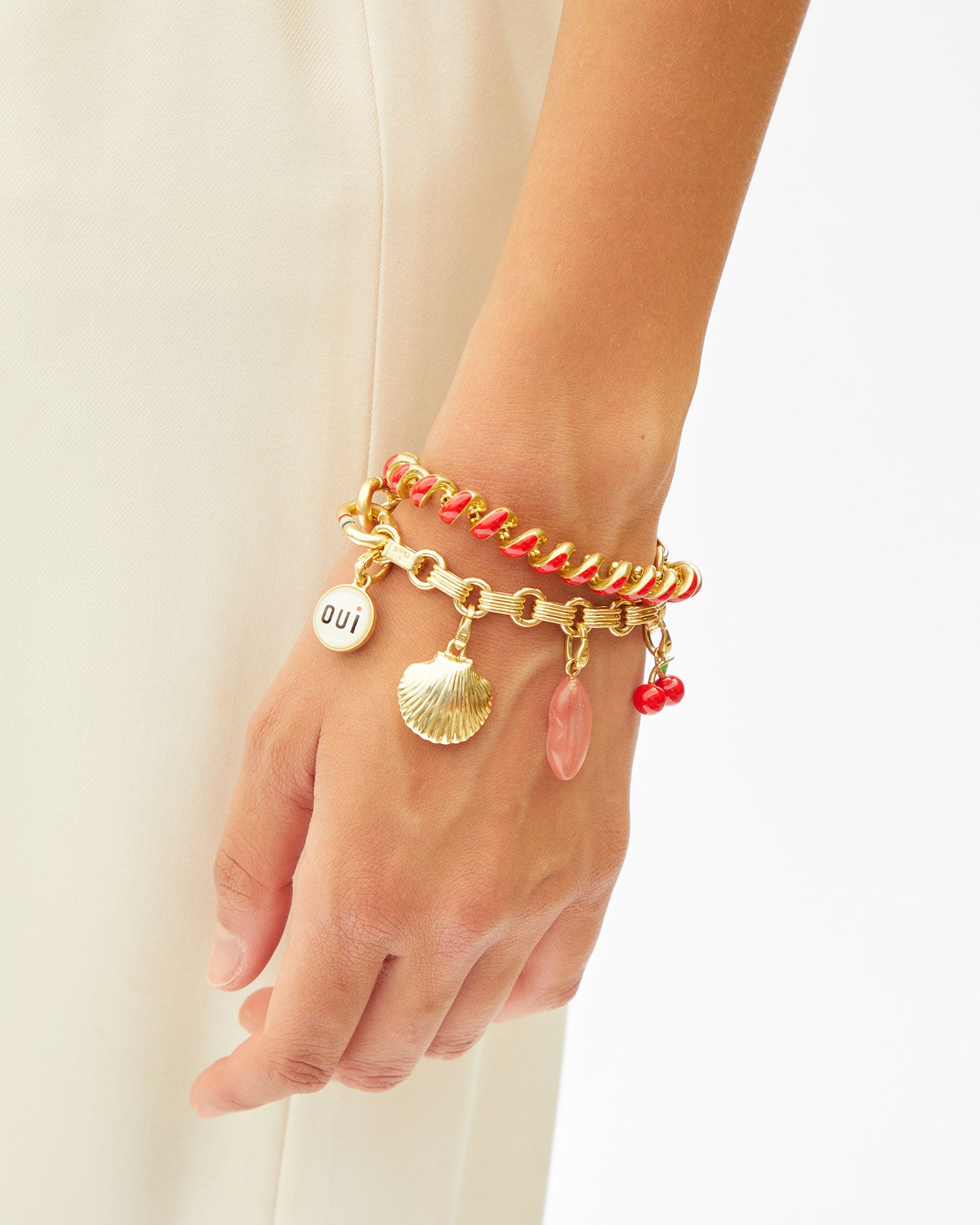 Quartz Lips Charm on Le Story Bracelet